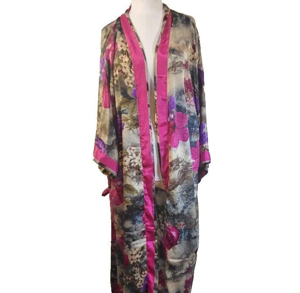 Gorgeous Silk Robe Made From Recycled Saris Kimono Style One Size